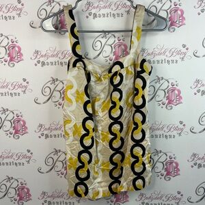J. Crew tank top silk chain link 🔗 yellow Stylish Women's Top with Chain Pattern
